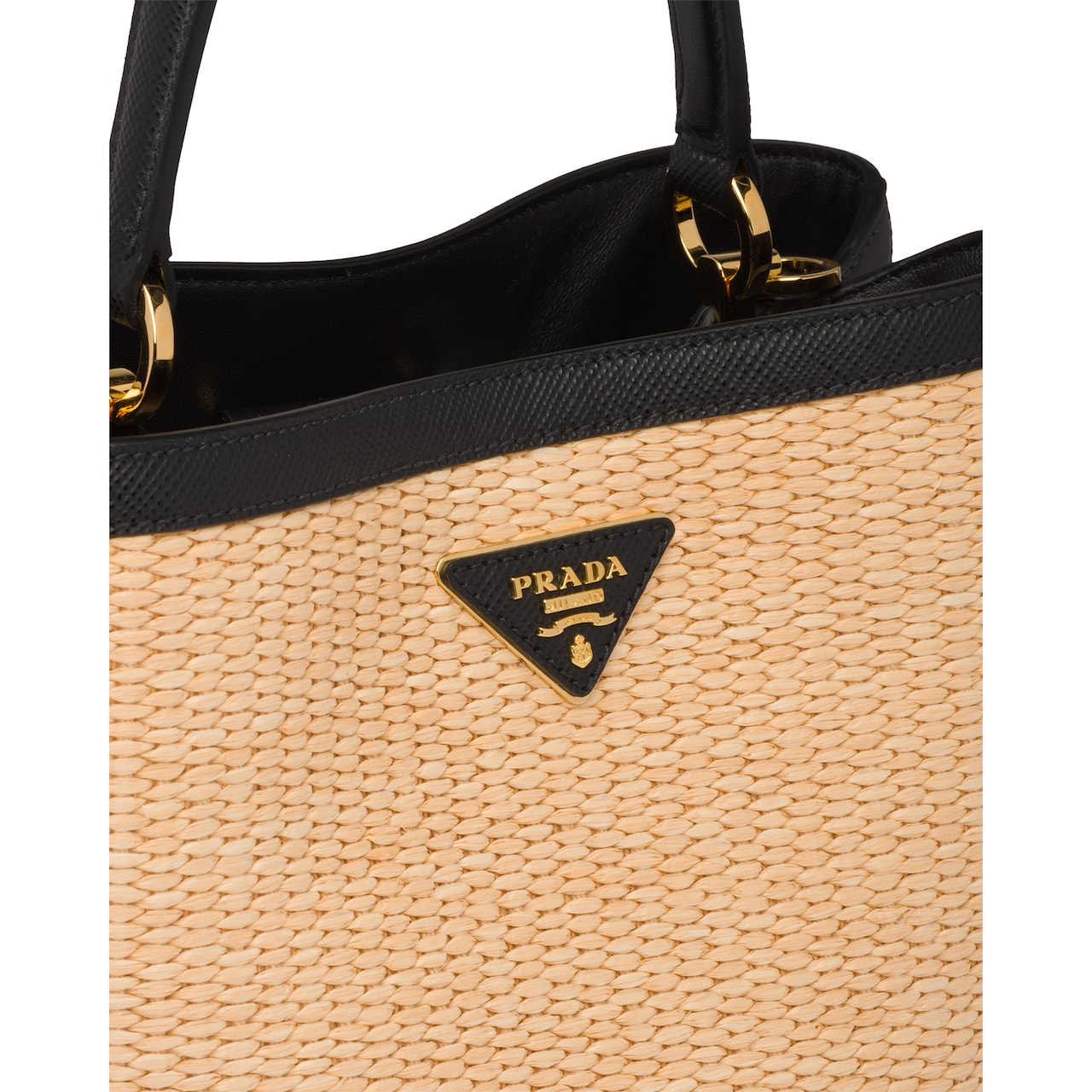 prada white straw bag