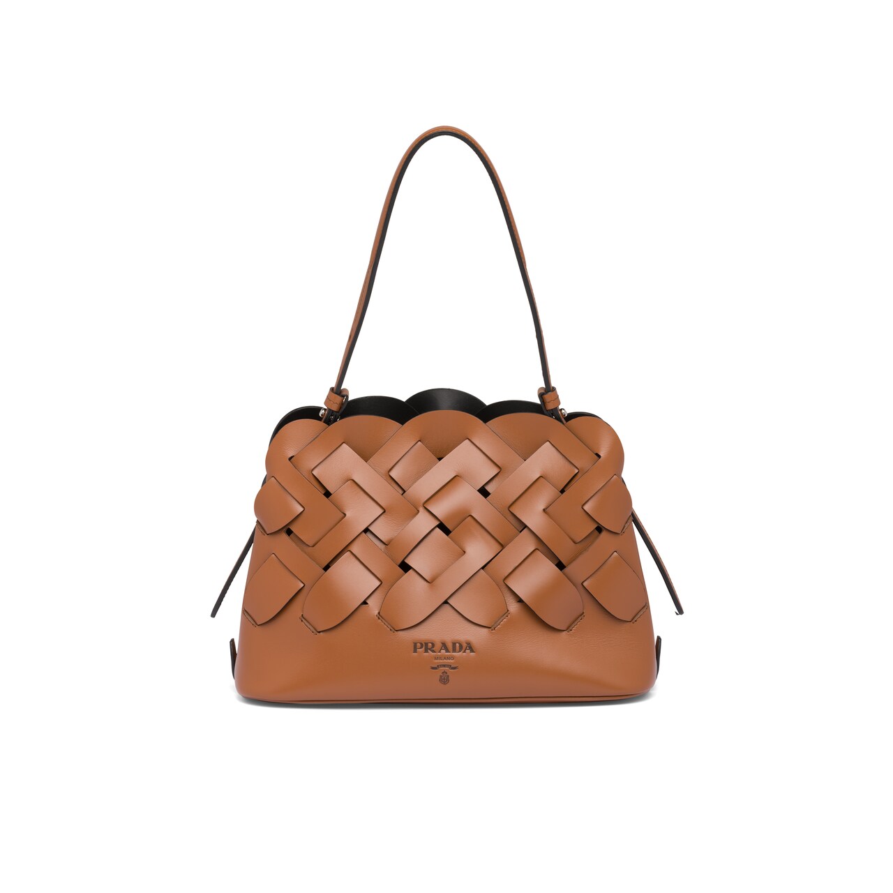 Prada 皮革手袋飾以大幅編織圖案 1