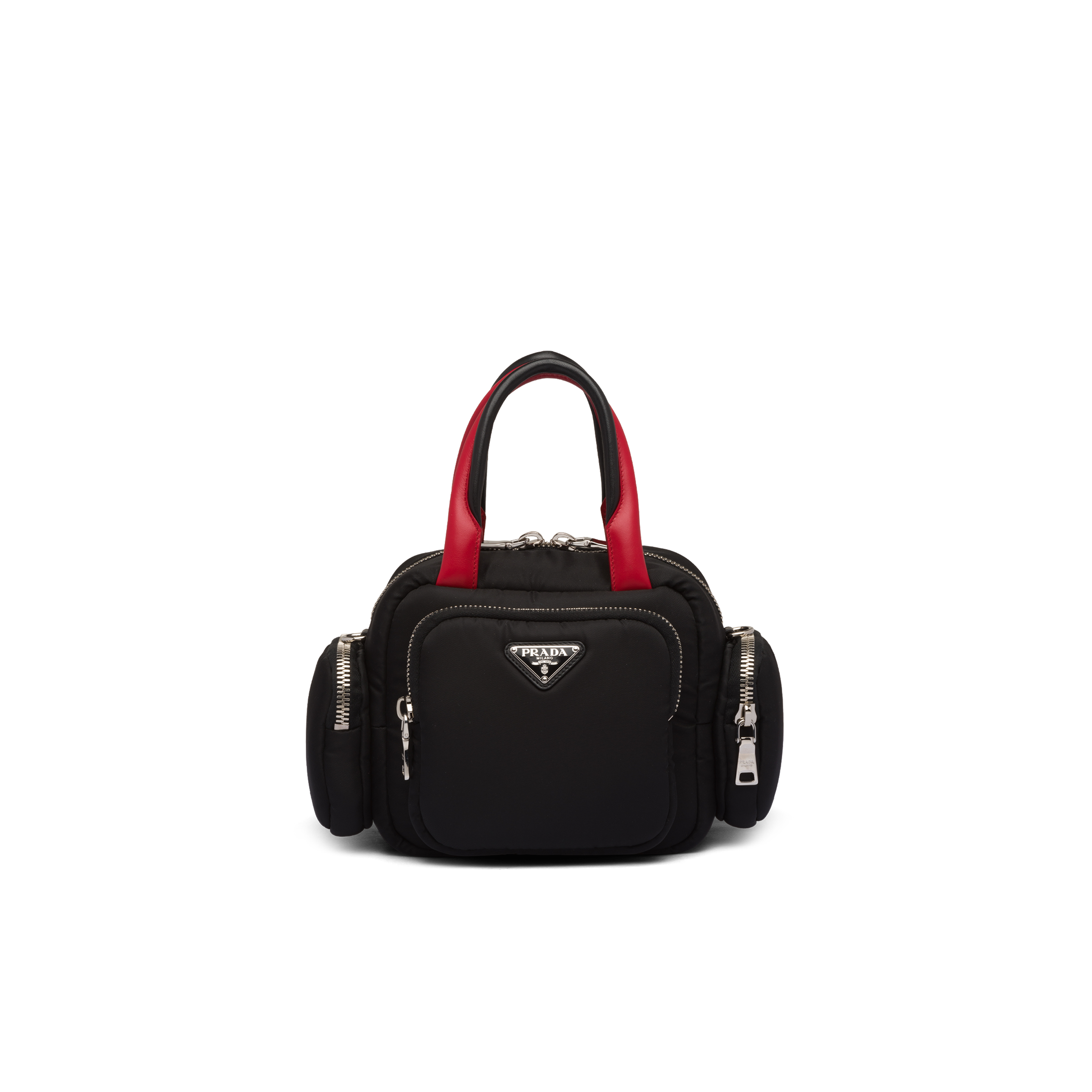 prada nylon top handle bag