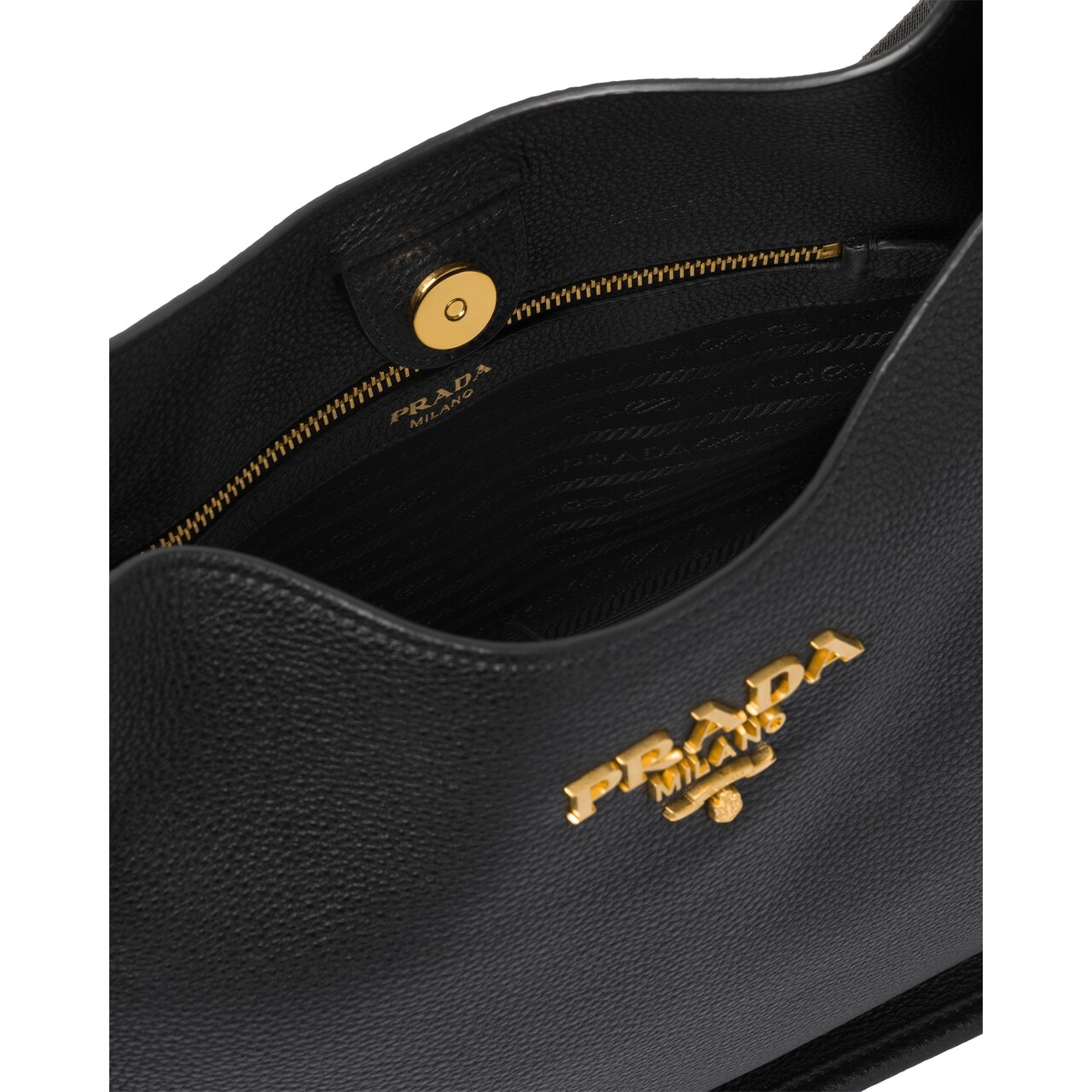 Medium leather hobo shoulder bag Prada 1BC073_2BBE_F0002_V_NOM