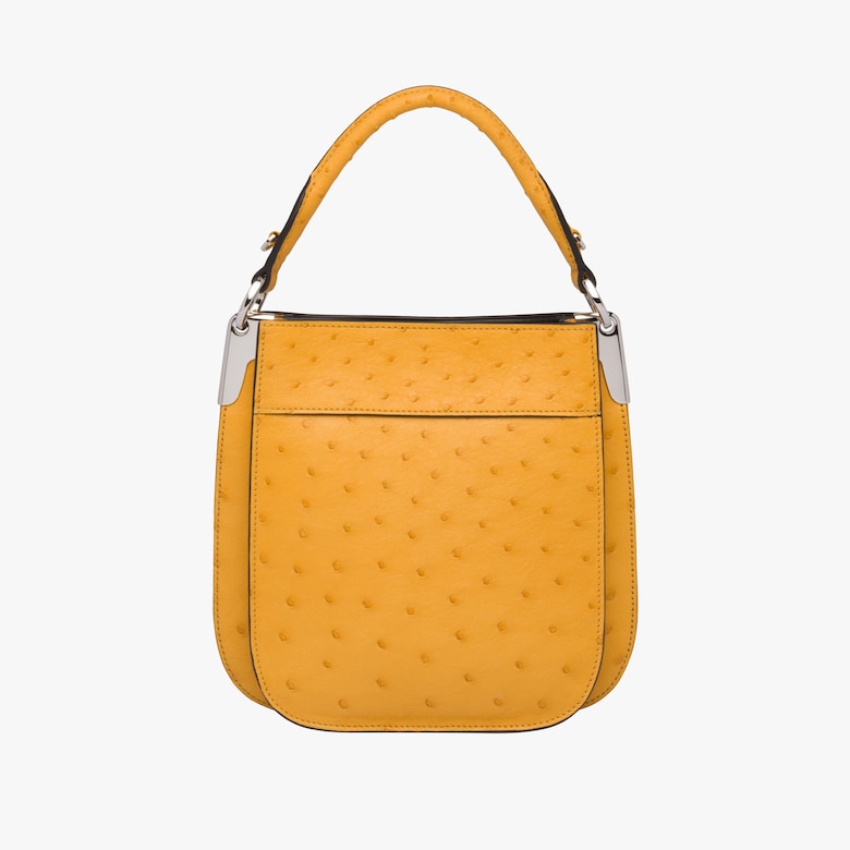 Prada Margit small ostrich leather bag