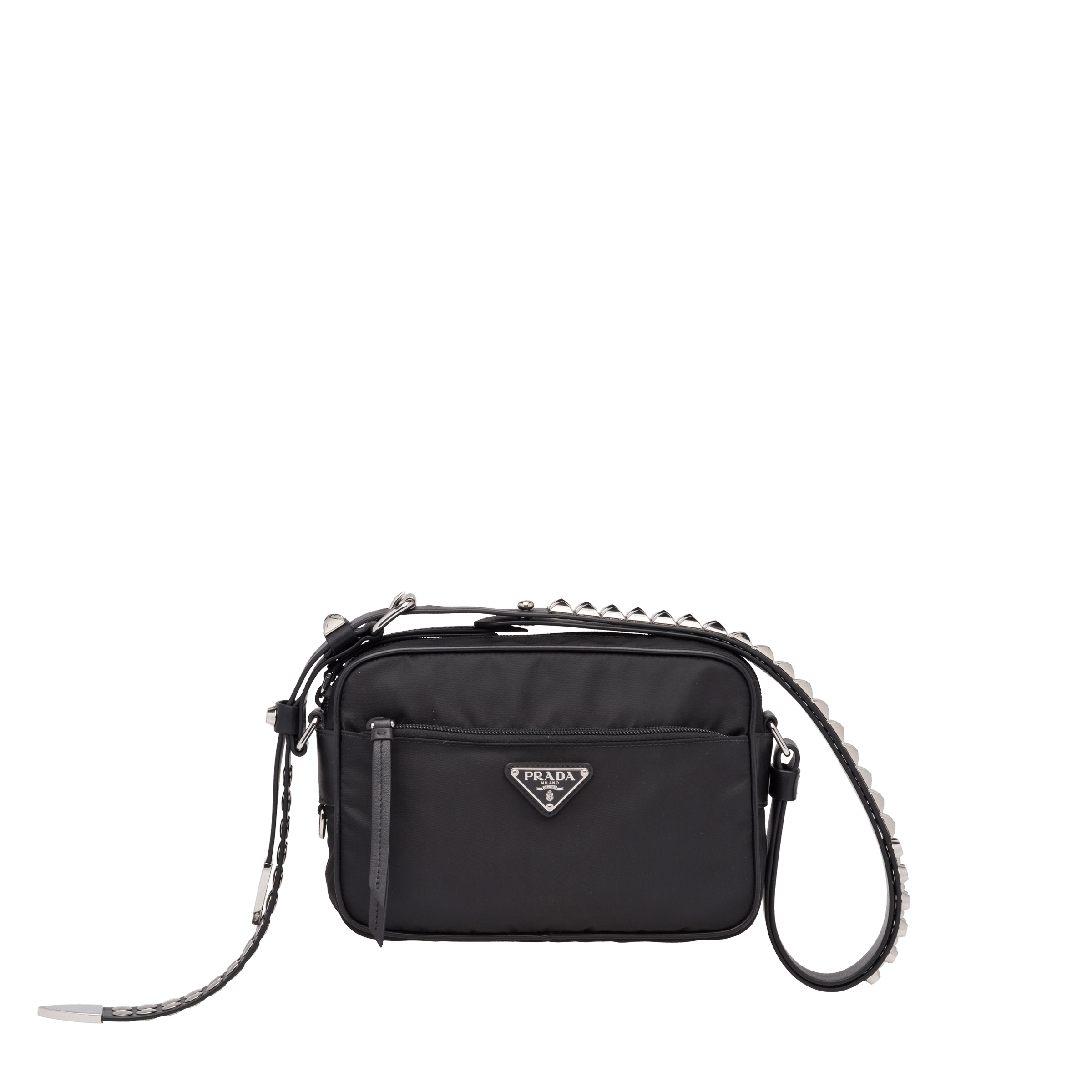 prada black nylon messenger bag