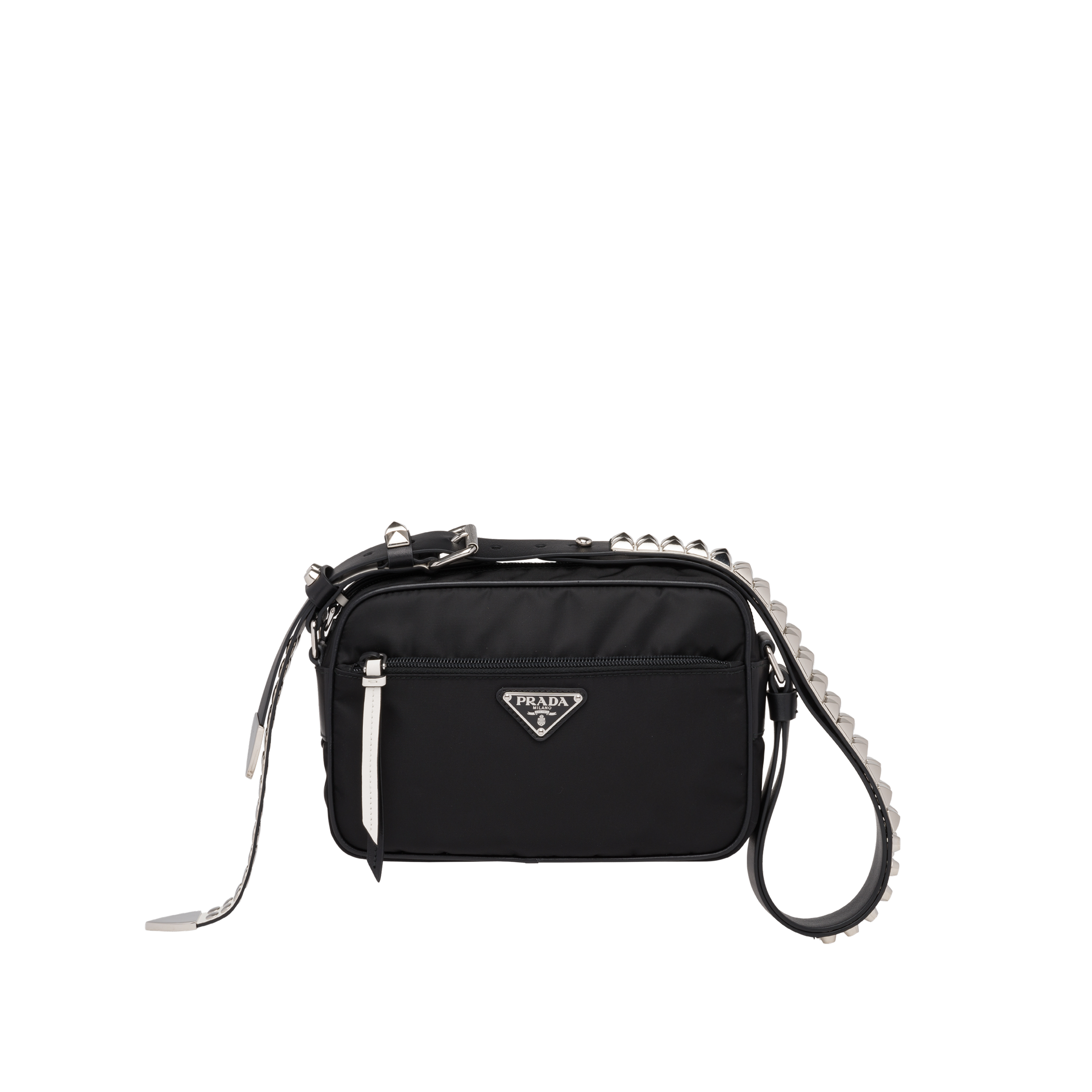 Prada black nylon messenger bag clearance
