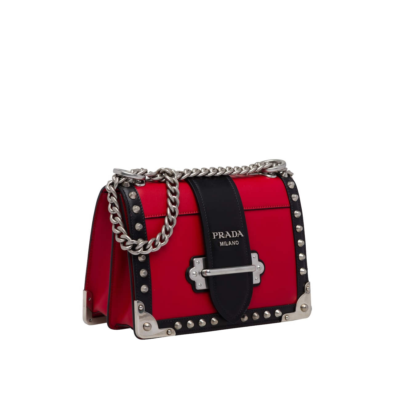 prada cahier studded leather bag