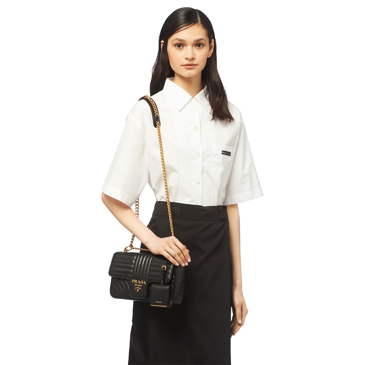 prada diagramme leather backpack