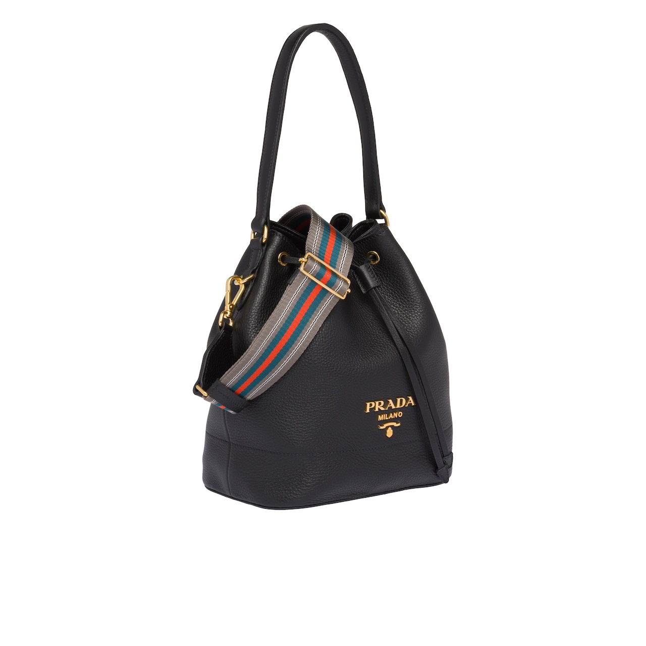 Leather bucket bag Prada 1BE018_2BBE_F0002_V_NOO