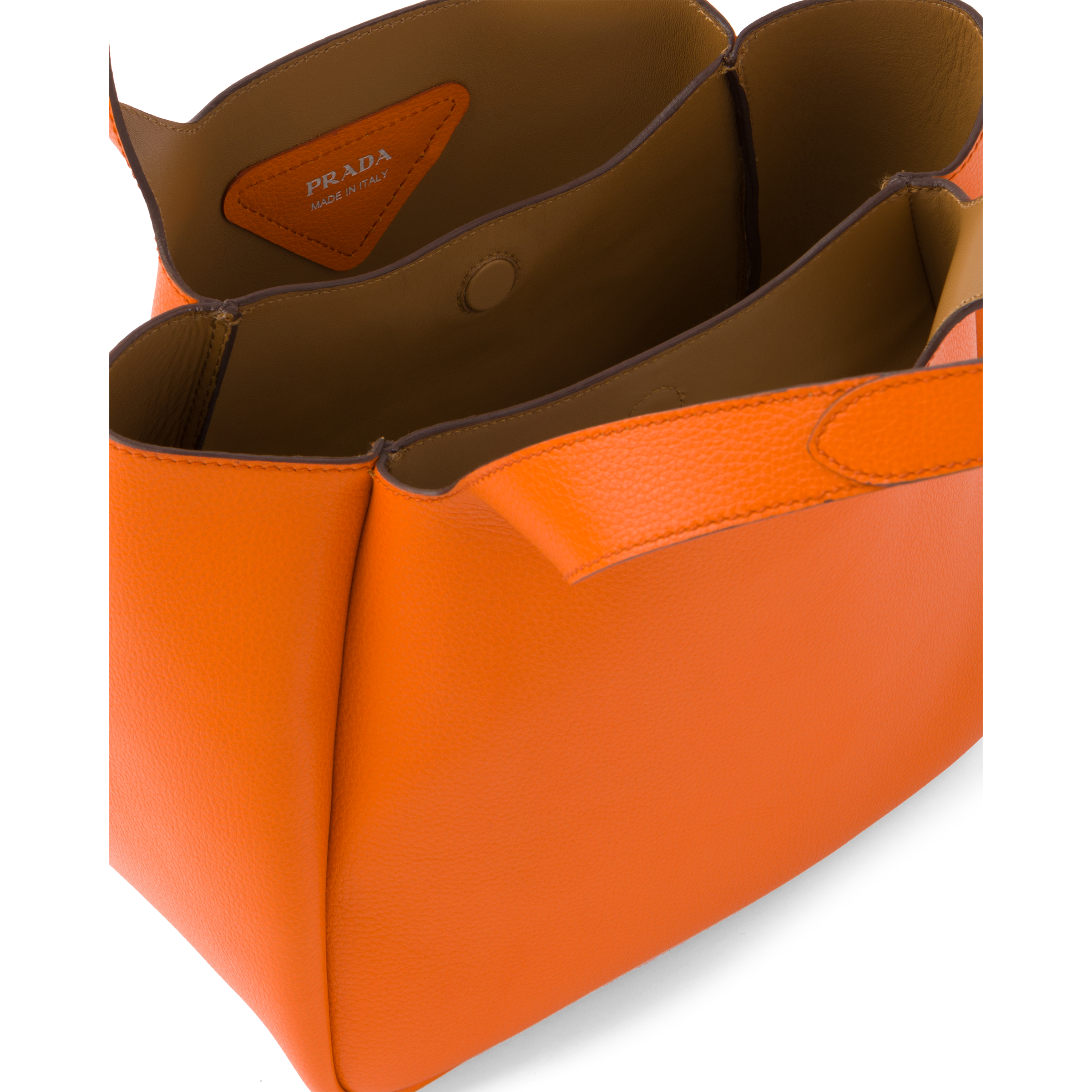 prada leather handbag white and caramel