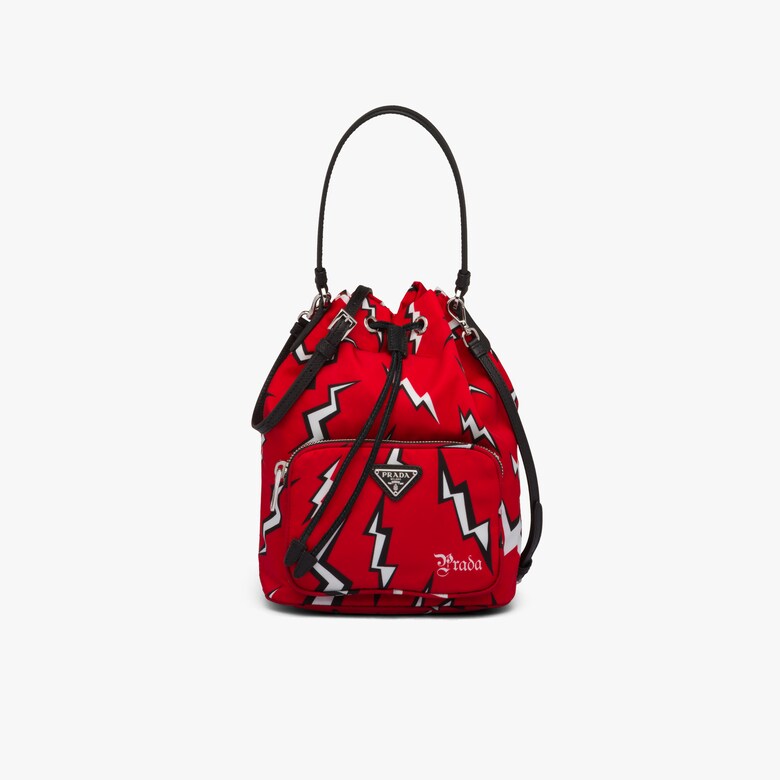 Printed nylon shoulder bag