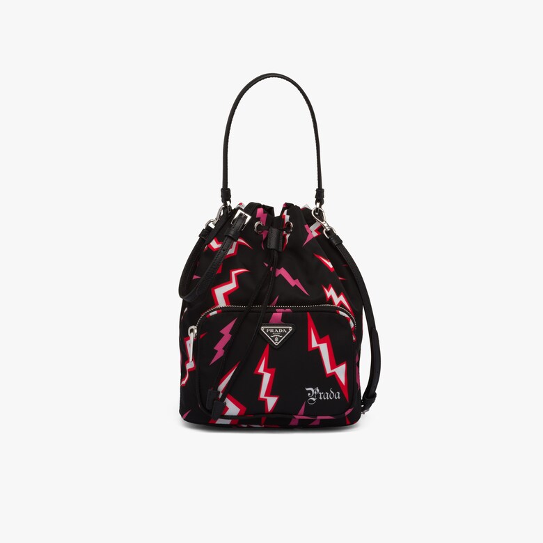 Printed nylon shoulder bag