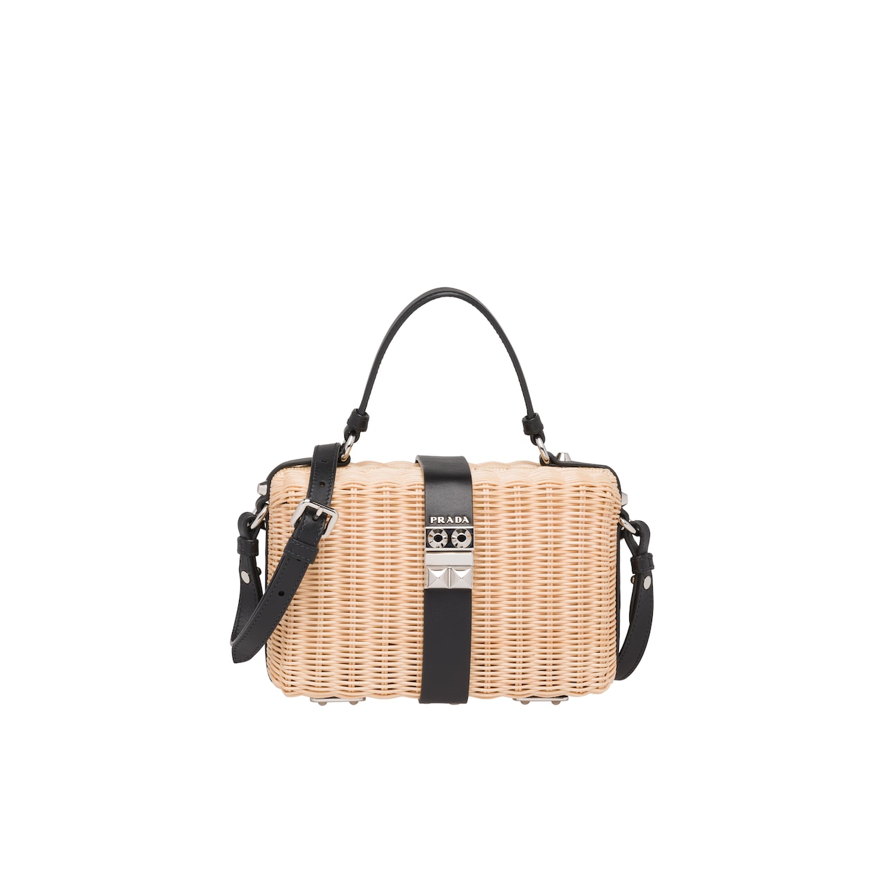 prada wicker bag white