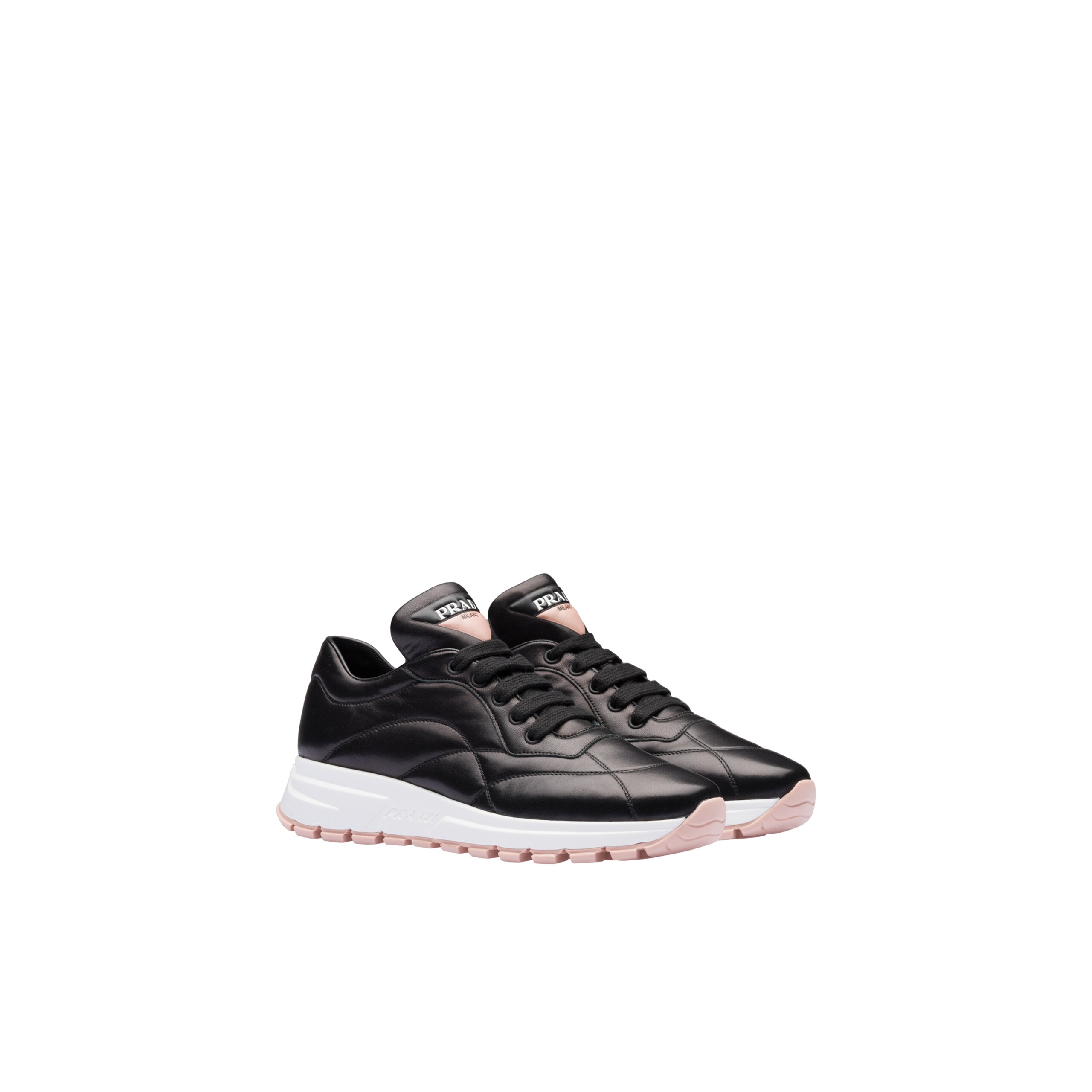 prax 01 leather and technical fabric sneakers