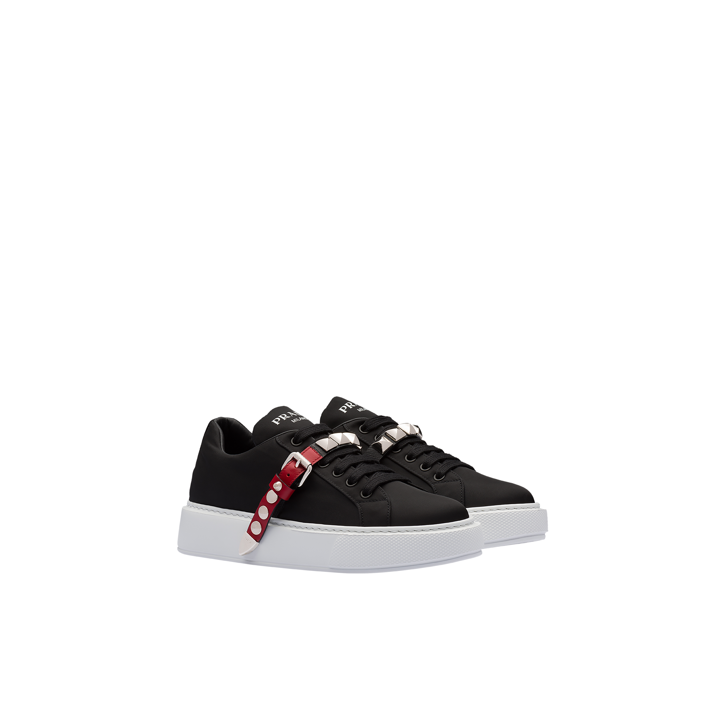 prada studded strap sneakers