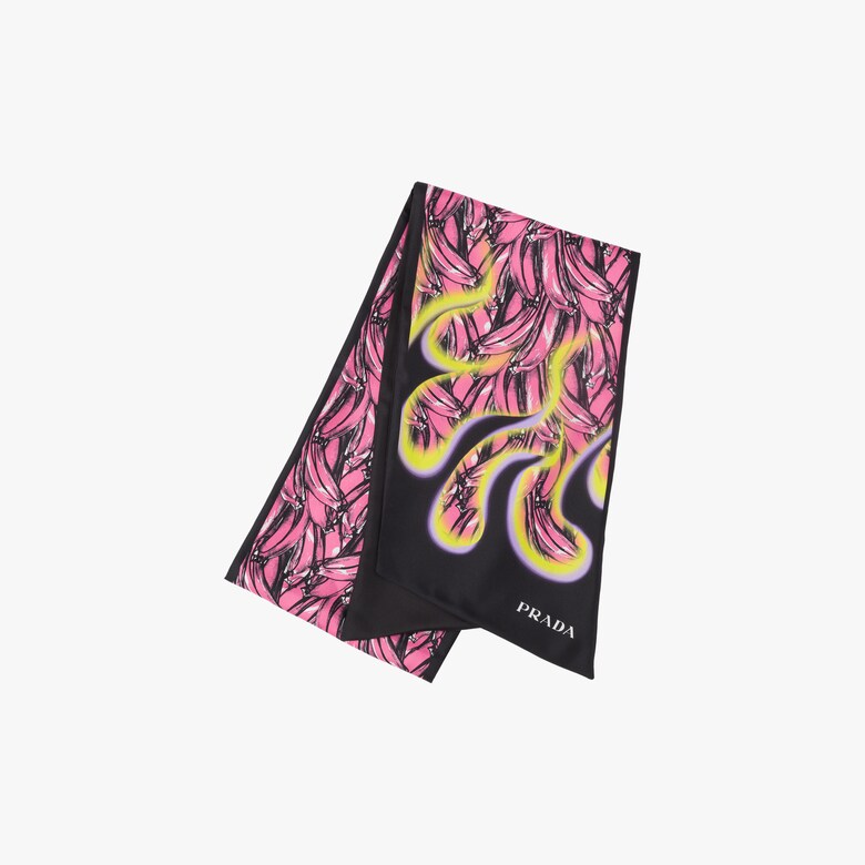 Double Match Bananas printed silk scarf