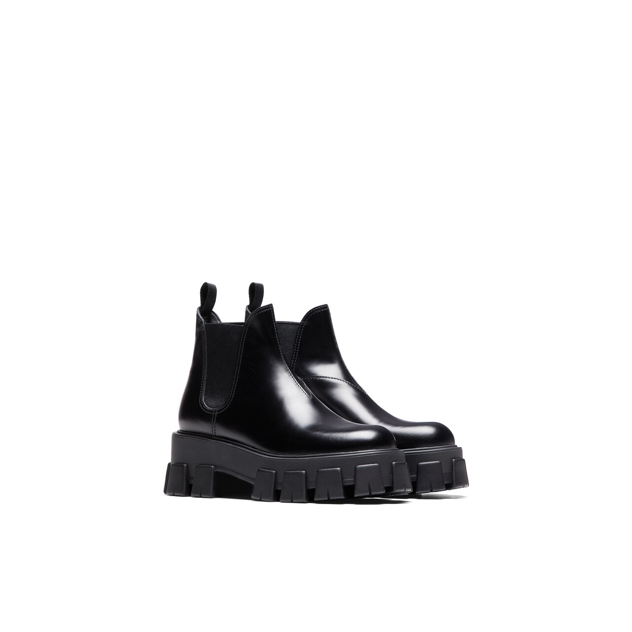 Monolith brushed leather booties | Prada - 1T725L_B4L_F0002_F_A055