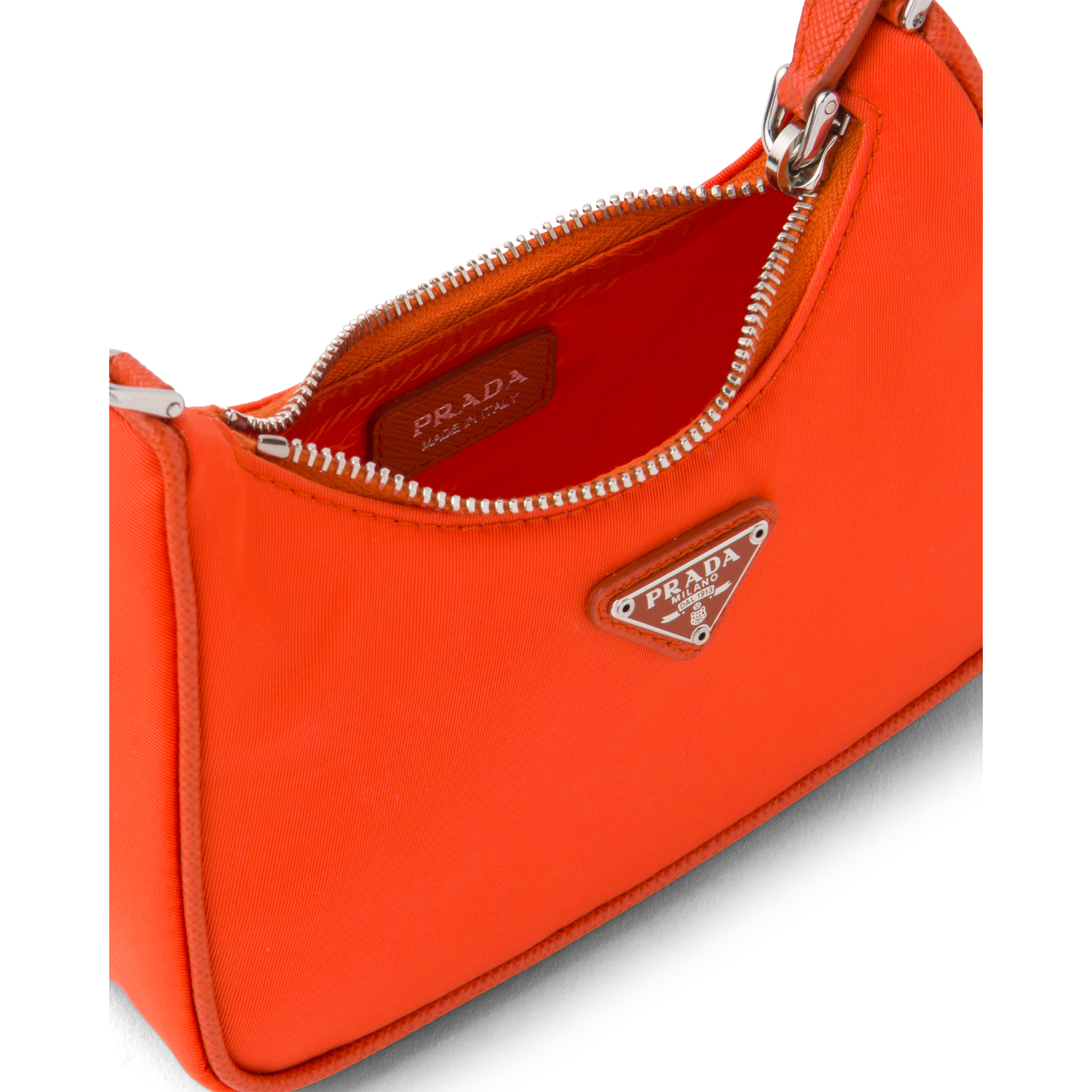 prada nylon bag orange