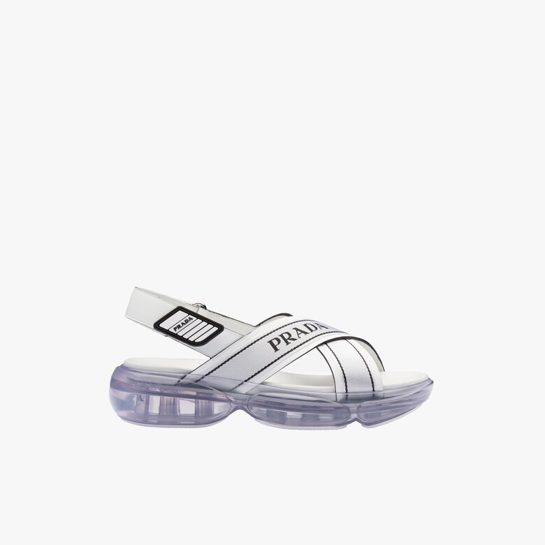 Cloudbust fabric and leather sandals