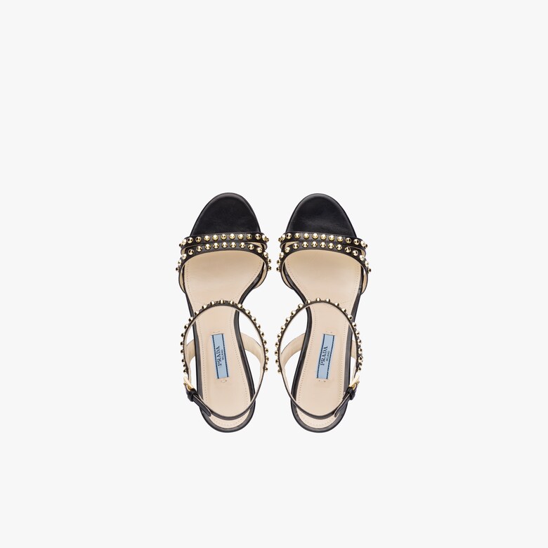double band leather sandals | prada - 1x602l_011_f0002_f_065