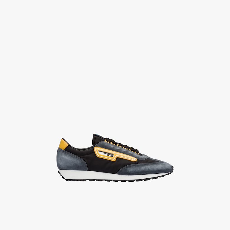 Suede and nylon sneakers