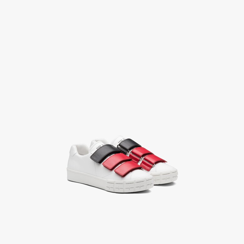 white and pink prada sneakers