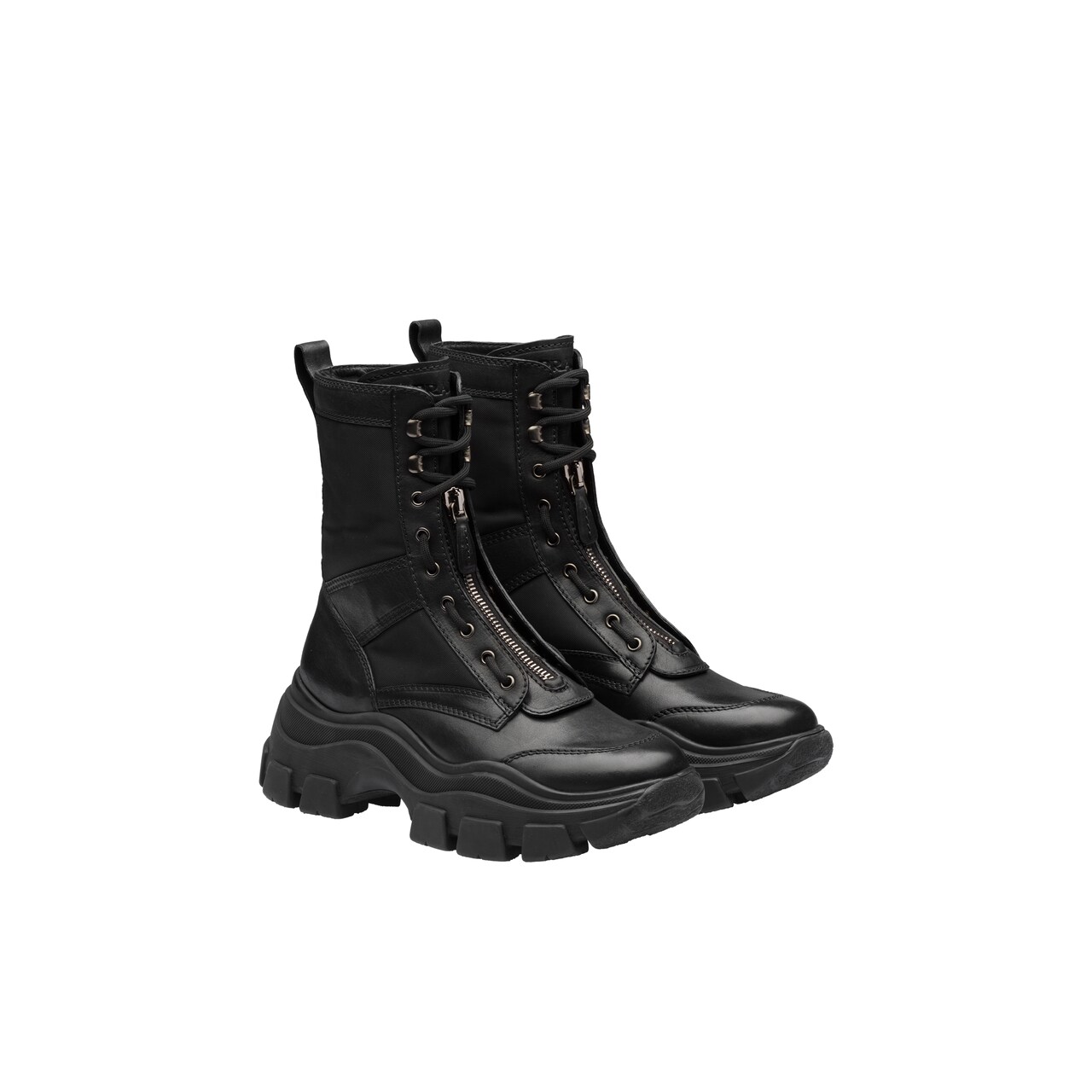 prada black combat boots