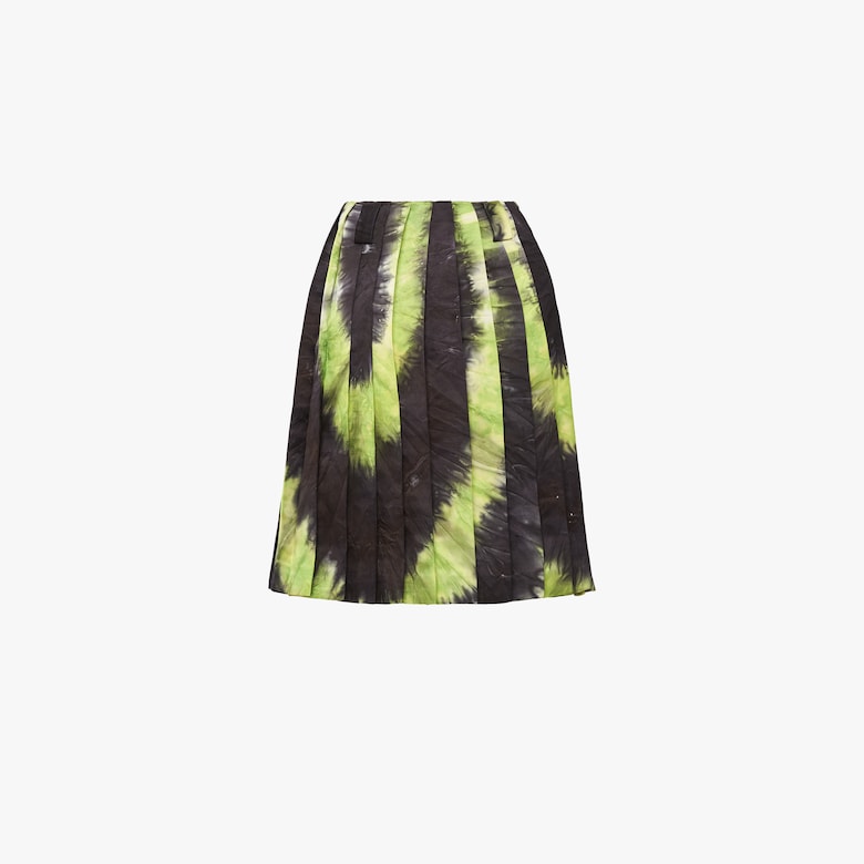 Faille skirt with tie-dye motif