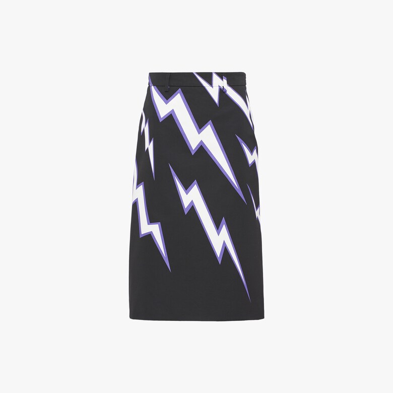 Printed poplin skirt