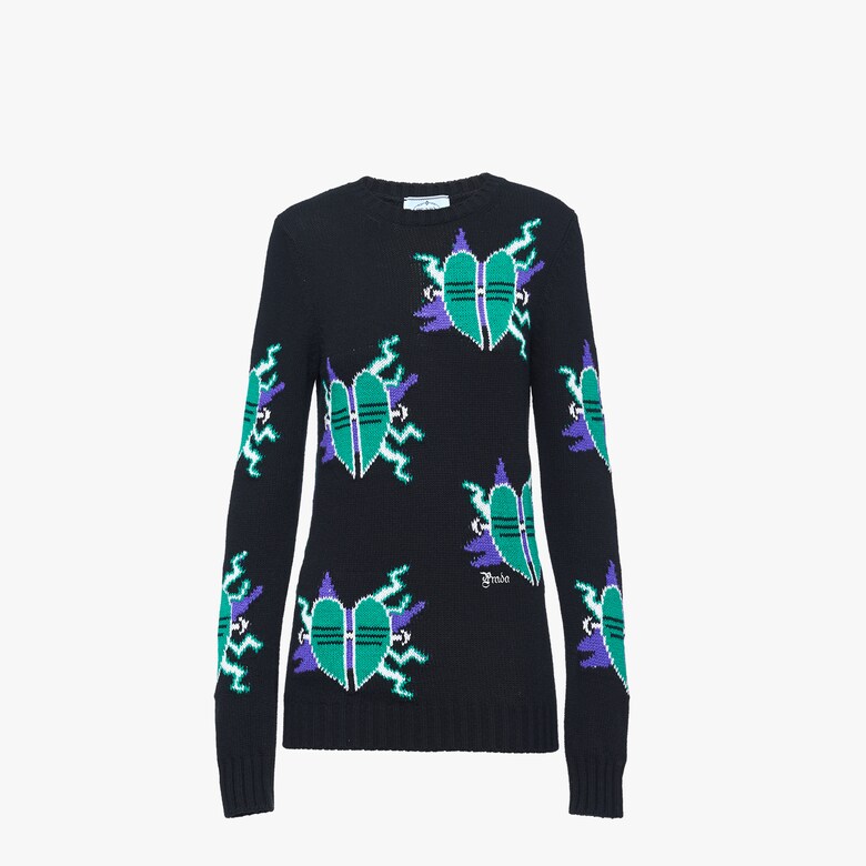 Wool and cashmere sweater with Heart motif