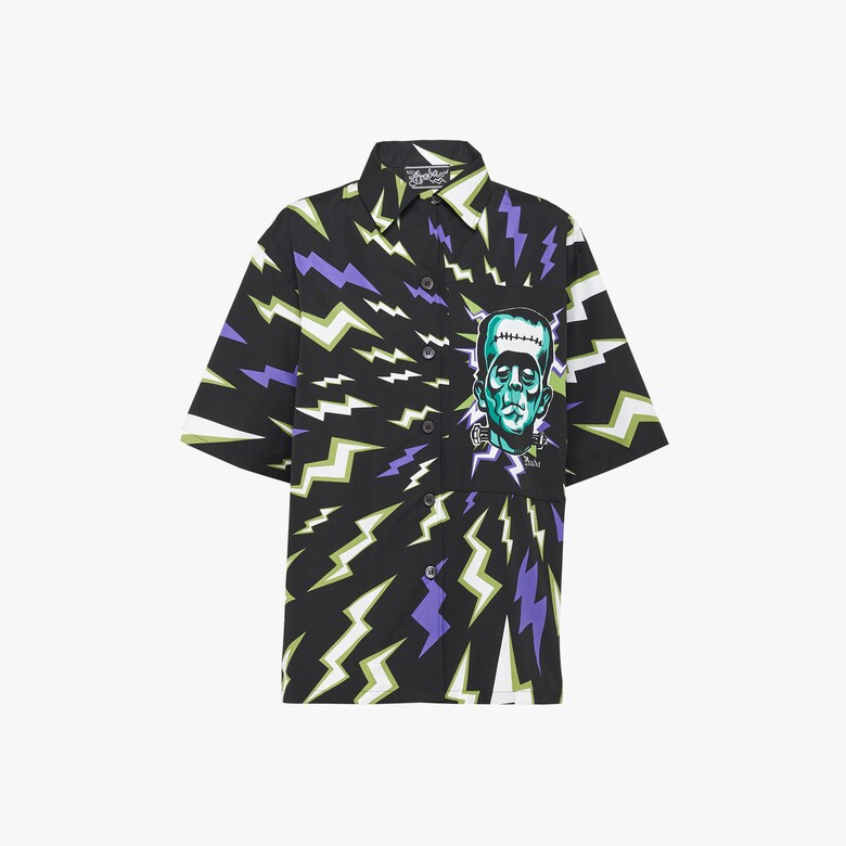 Printed poplin blouse