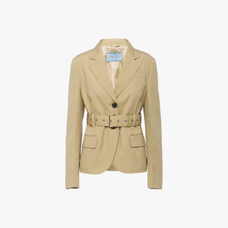 Cotton poplin belted jacket
