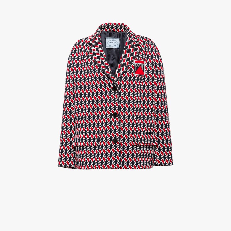 Jacquard caban jacket