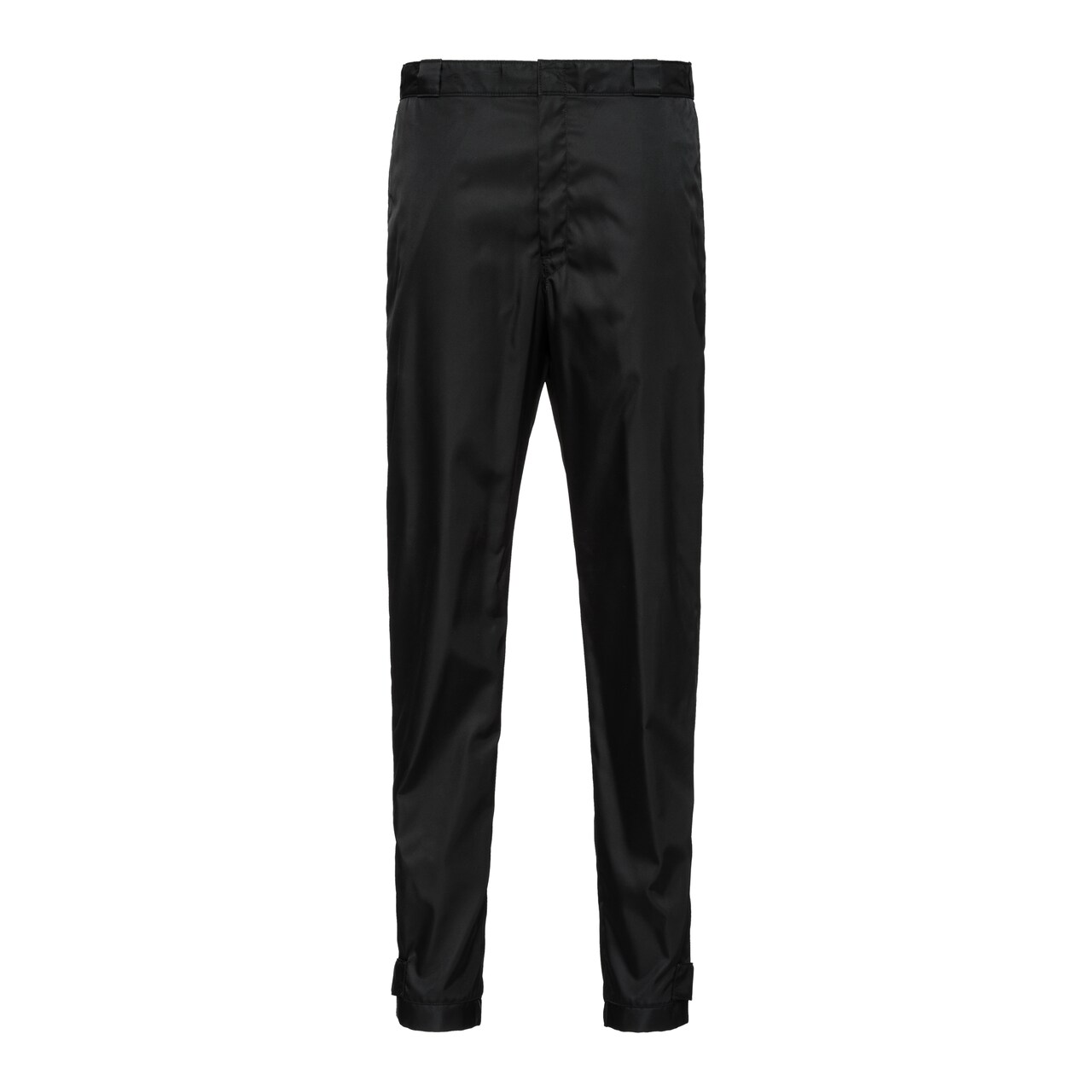 prada black nylon gabardine trousers