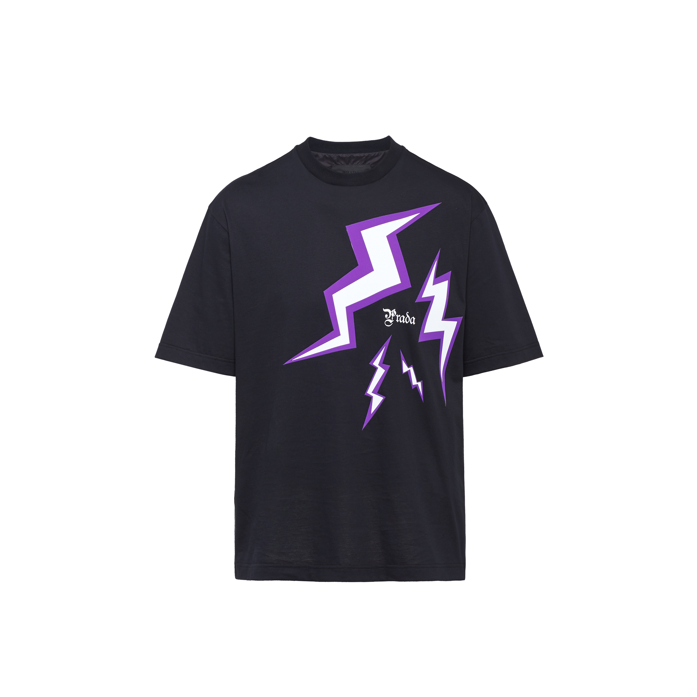 Printed Cotton Jersey T Shirt Prada
