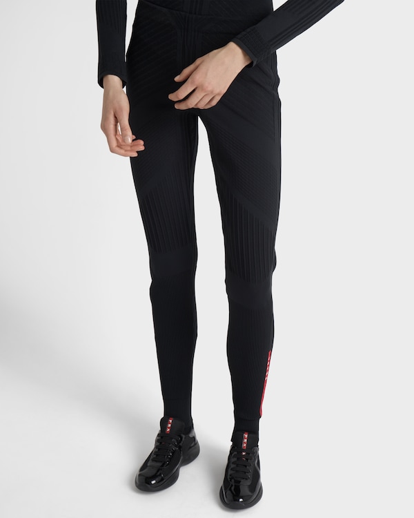 Re-Nylon piqué leggings - Black Re-Nylon piqué leggings - Black
