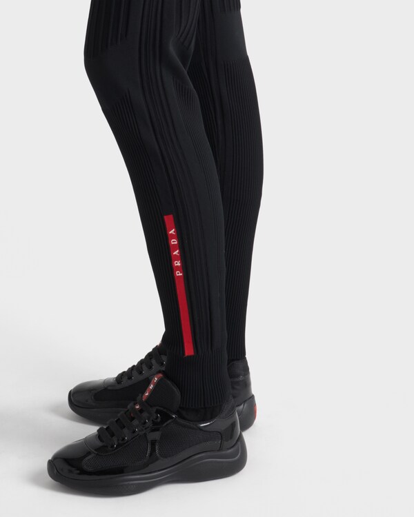 Re-Nylon piqué leggings - Black Re-Nylon piqué leggings - Black