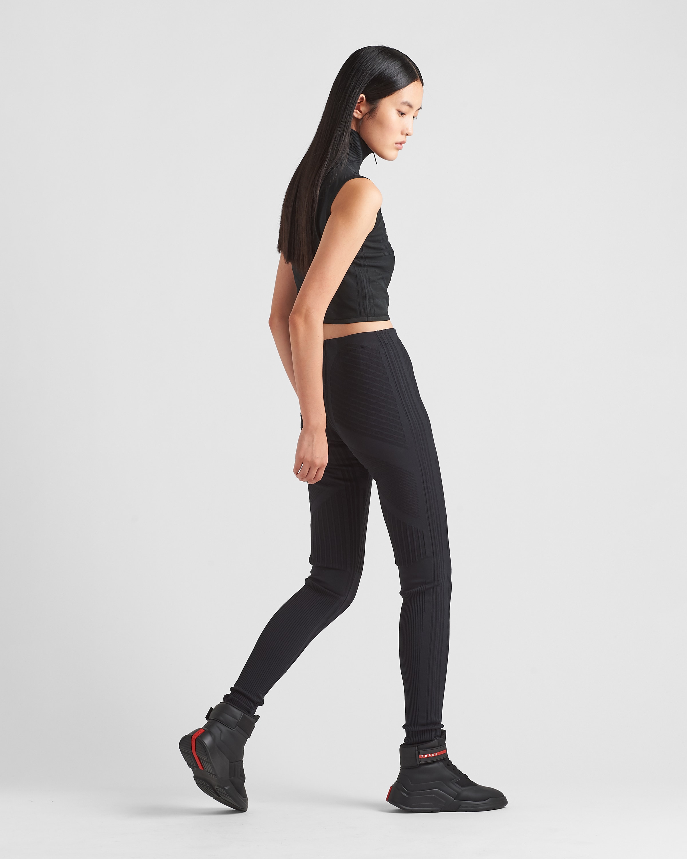 Black Tech Rec Re-nylon Piqué Leggings