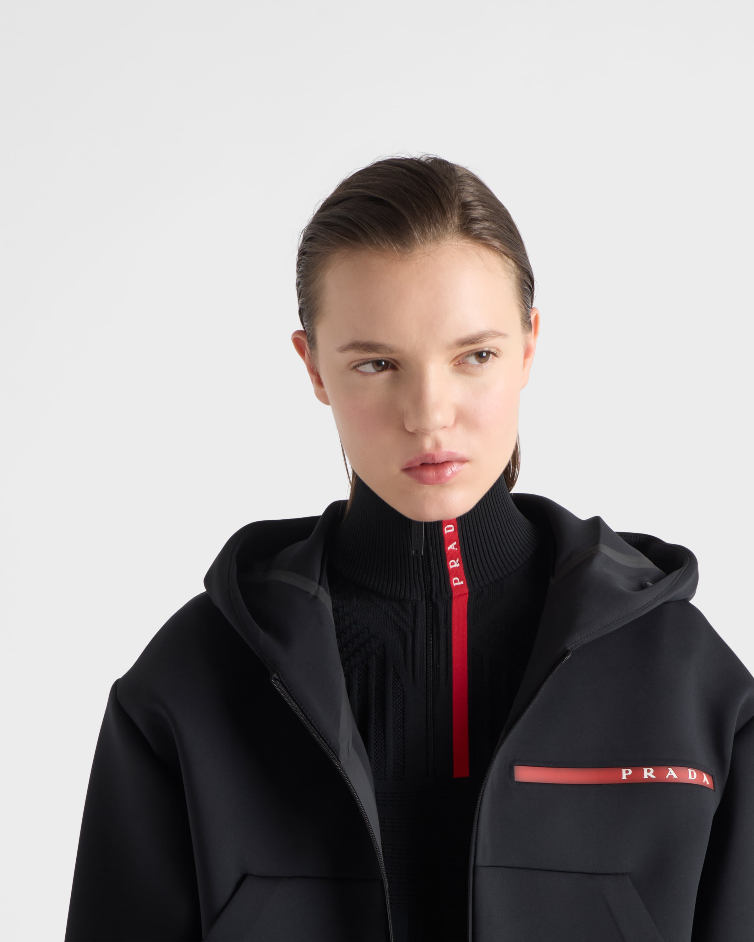 Black Re-Nylon turtleneck sweater | PRADA - United States