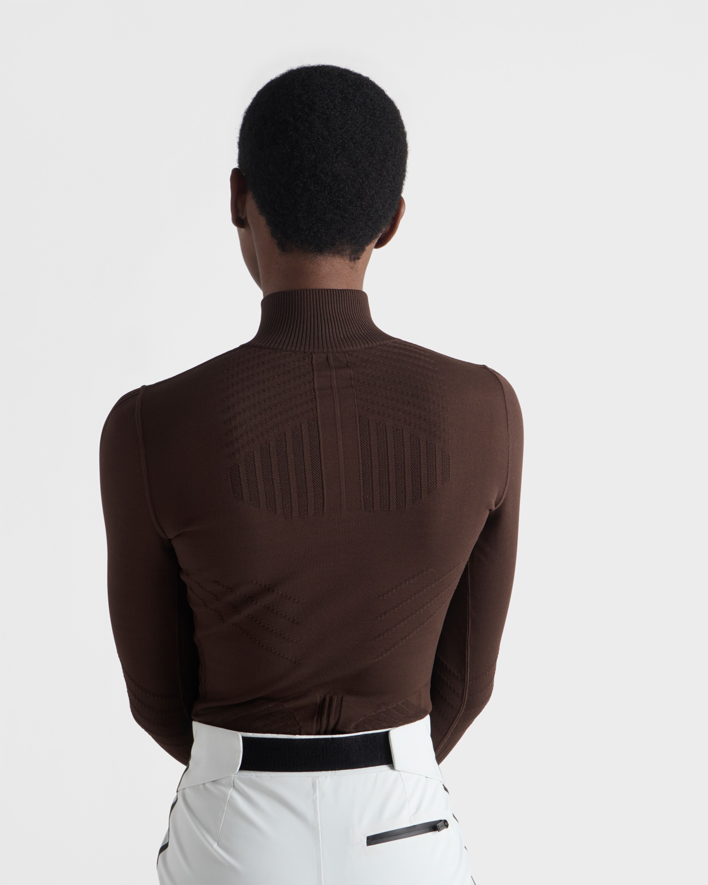 Cocoa Brown Re-Nylon turtleneck sweater | PRADA - United States