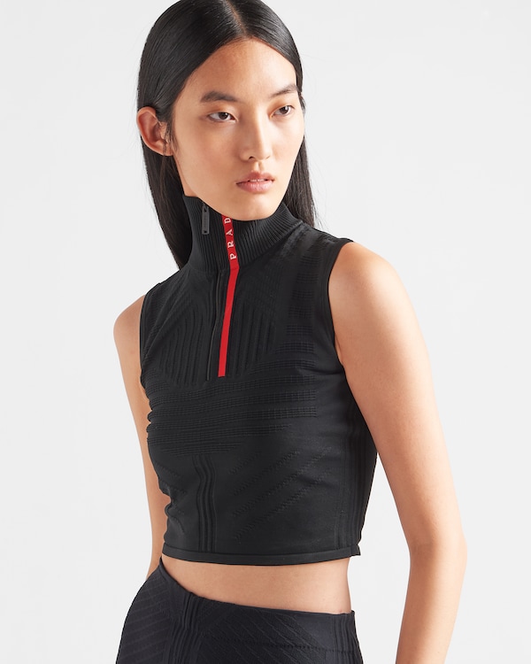 Tech Rec Re-Nylon piqué sleeveless top Tech Rec Re-Nylon piqué sleeveless top