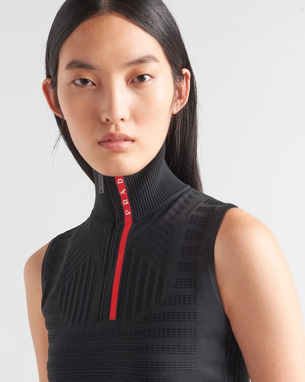 Tech Rec Re-Nylon piqué sleeveless top Tech Rec Re-Nylon piqué sleeveless top