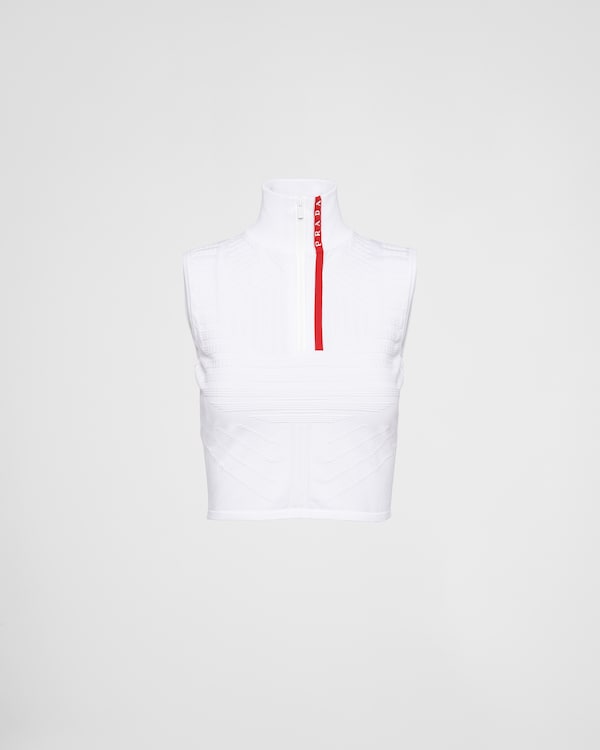 White Recycled Double Jersey Sweatshirt | PRADA