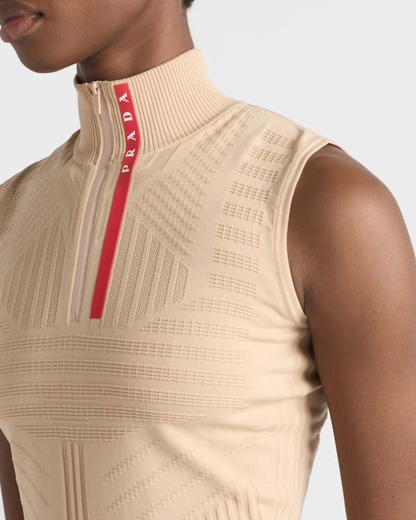 Re-Nylon turtleneck top - Albino White Re-Nylon turtleneck top - Albino White