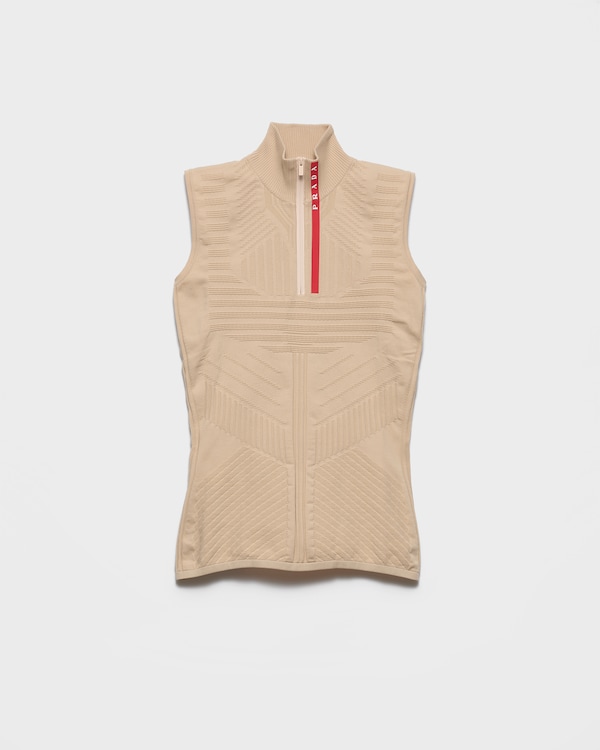 Re-Nylon turtleneck top - Albino White Re-Nylon turtleneck top - Albino White