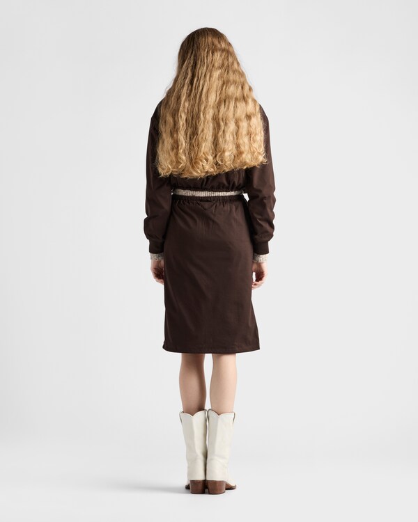 Reversible cotton jersey and Re-Nylon skirt - Ebony Reversible cotton jersey and Re-Nylon skirt - Ebony