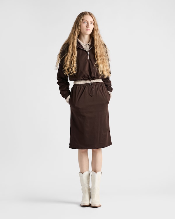 Reversible cotton jersey and Re-Nylon skirt - Ebony Reversible cotton jersey and Re-Nylon skirt - Ebony