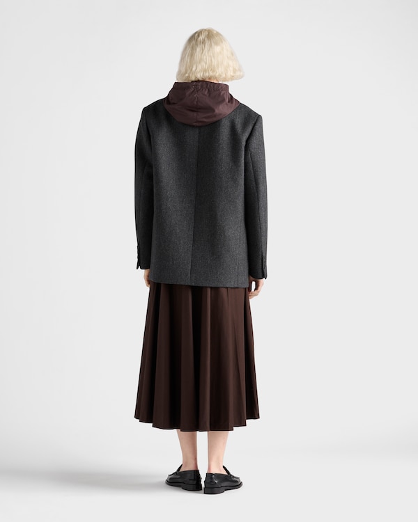 Reversible cotton jersey and Re-Nylon circle skirt - Ebony Reversible cotton jersey and Re-Nylon circle skirt - Ebony