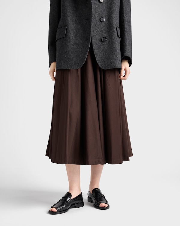 Reversible cotton jersey and Re-Nylon circle skirt - Ebony Reversible cotton jersey and Re-Nylon circle skirt - Ebony