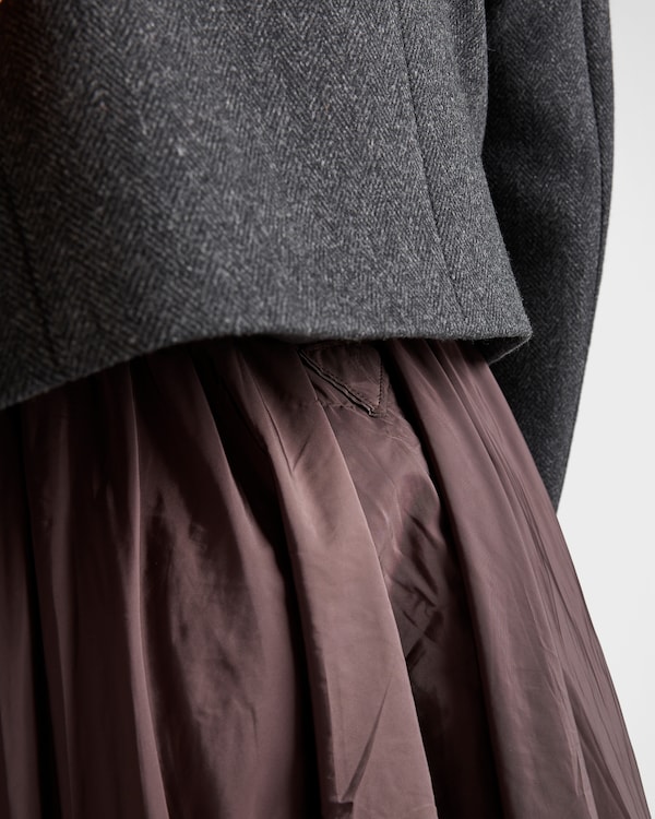 Reversible cotton jersey and Re-Nylon circle skirt - Ebony Reversible cotton jersey and Re-Nylon circle skirt - Ebony