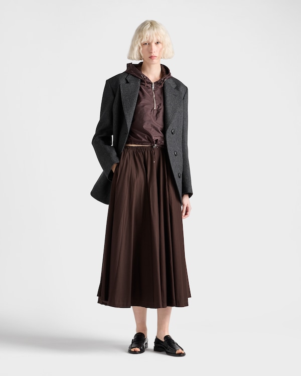 Reversible cotton jersey and Re-Nylon circle skirt - Ebony Reversible cotton jersey and Re-Nylon circle skirt - Ebony