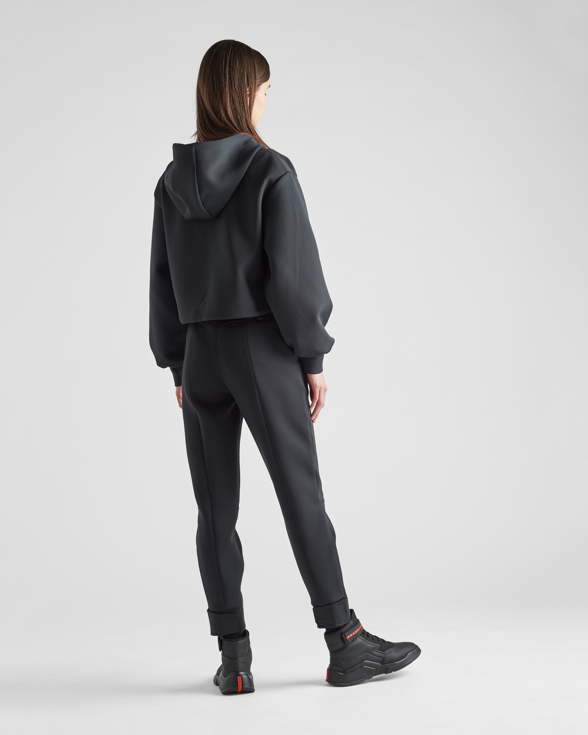 パンツ Prada Pantalone In Jersey A Costine Black Recycled Double Jersey Pants | PRADA