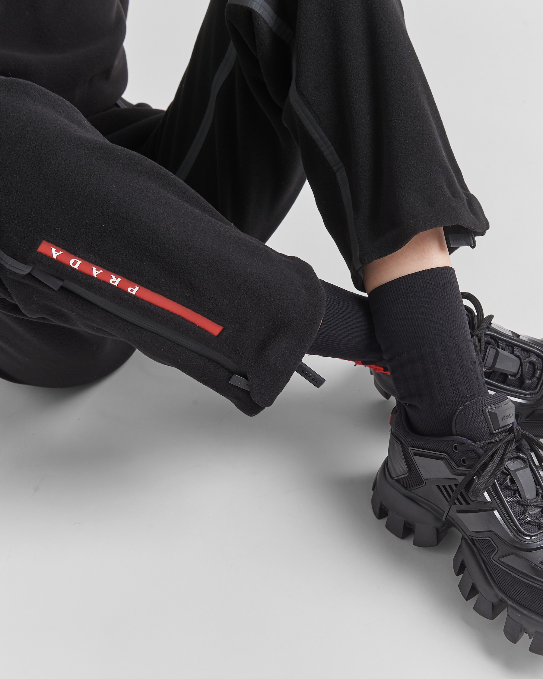 Prada Men Black Cotton Blend Joggers